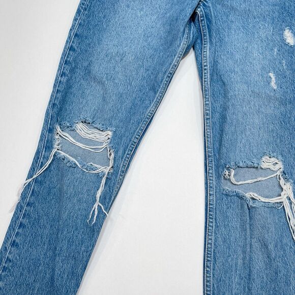 Boyish Jeans Size 26 The Billy High Rise Skinny Distressed Raw Hem Light Wash - Picture 4 of 11